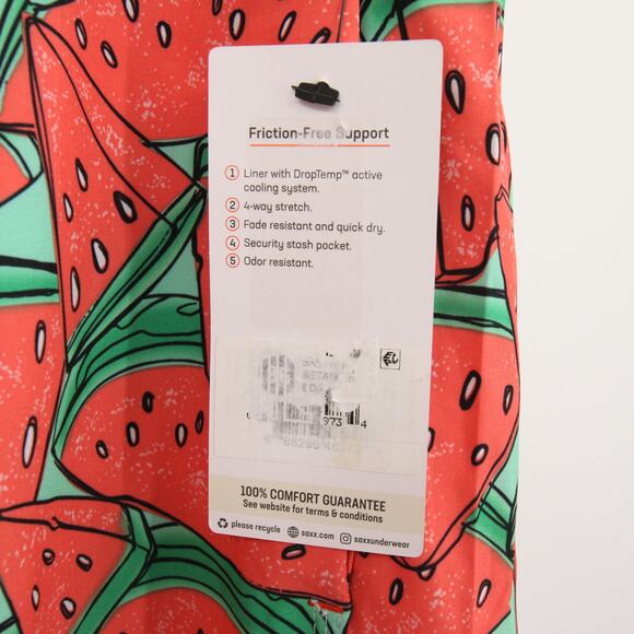 SAXX Swim Trunks Red Green Watermelon Print Betawave 2N1 Cooling Liner 36 NWT - Picture 10 of 15